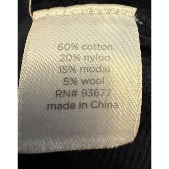 JCP 3/4 Sleeve Navy Sweater Wool Blend w/ Heart- Sz XL - Picture 9 of 9